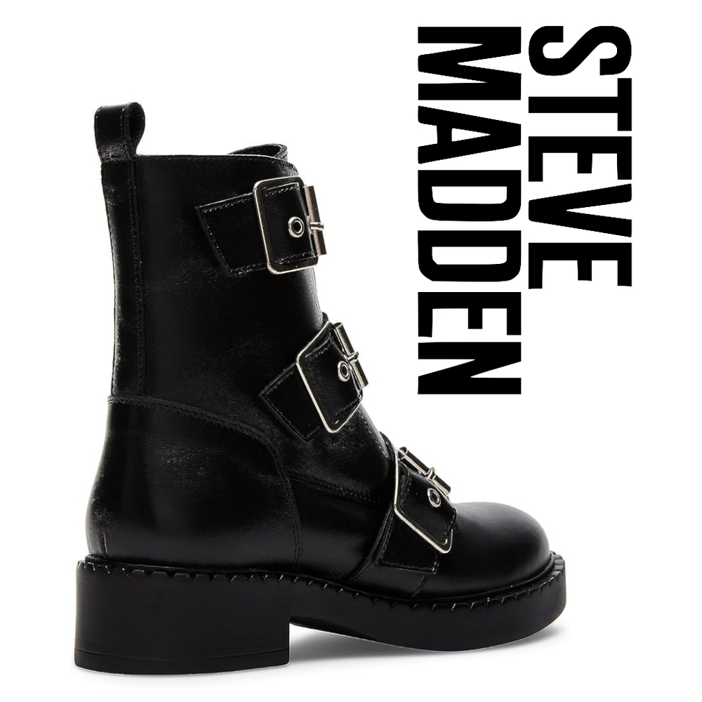 Steve Madden - Aaron Black Leather - Size 8 M - Picture 5 of 6